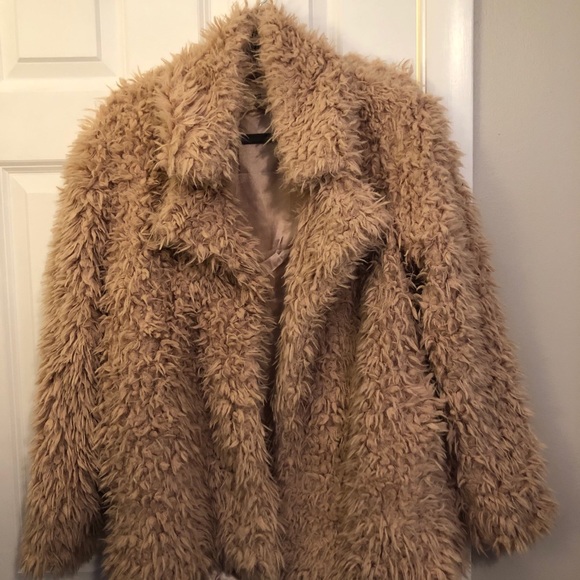 Tan teddy coat - Picture 2 of 3
